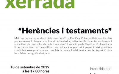 Charla: «Herencias y testamentos» en el espacio La Caixa de Manresa